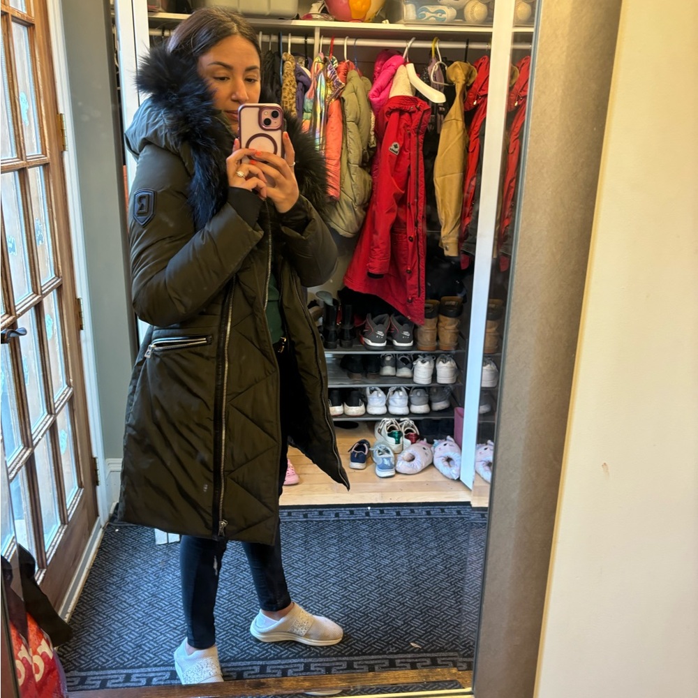 Brand new authentic  RUDSAK puffer jacket with fur trim